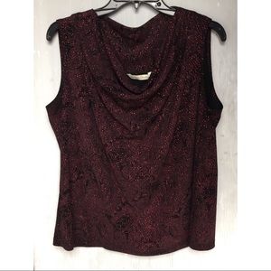 Red and Black Glittery Top